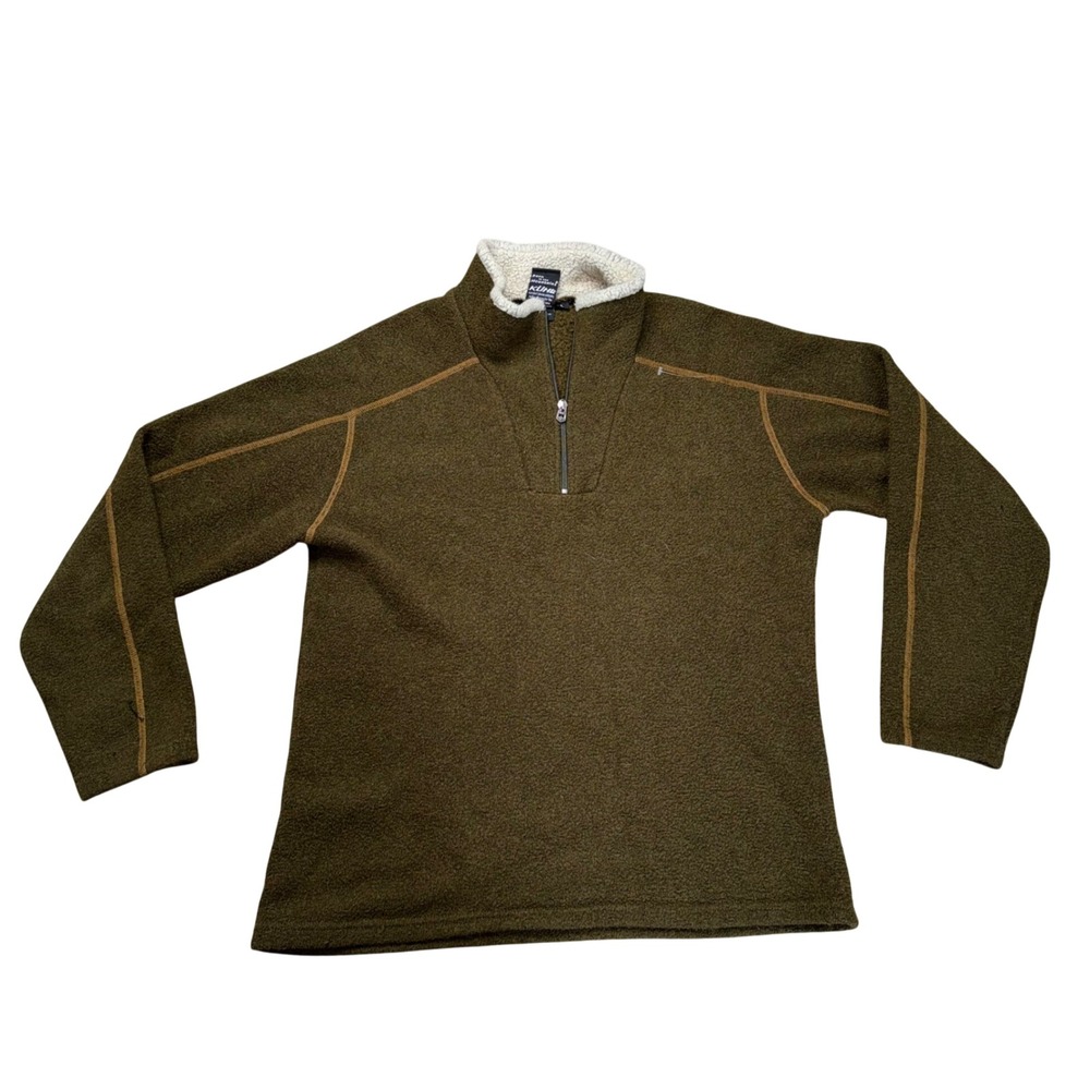 Kuhl Fleece Pullover Mens Large Olive Green Excellent 1/4 Zip Mountain Culture